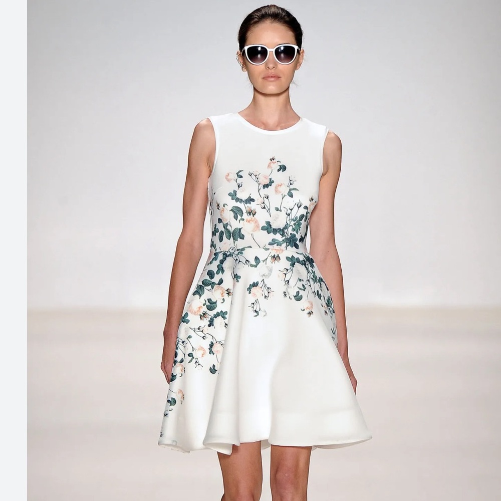 ERIN by Erin Fetherston White and Green Midi Dress